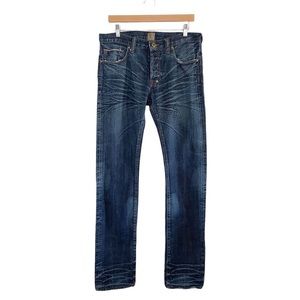 PRPS Barracuda Japanese Selvedge Distressed Denim Straight Fit Jean 33 x 34